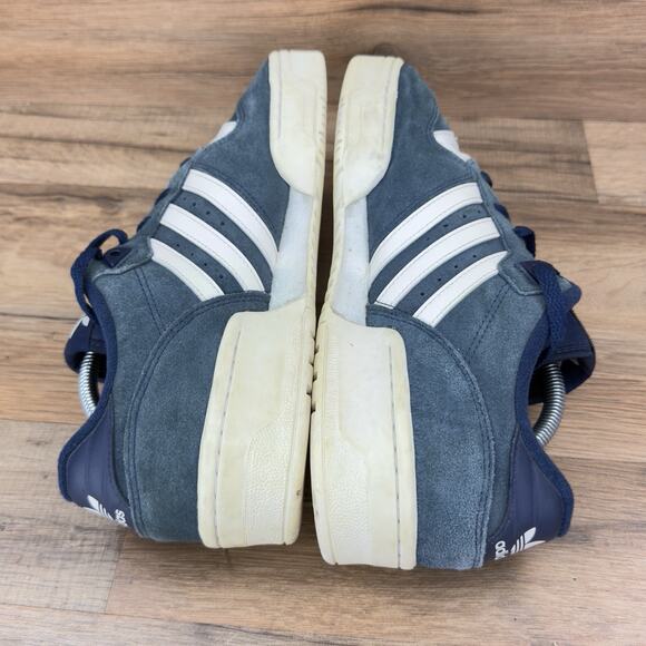 Adidas Originals Rivalry Low ® Size 10 Suede Navy Blue / White Sneakers Shoes - Picture 8 of 10